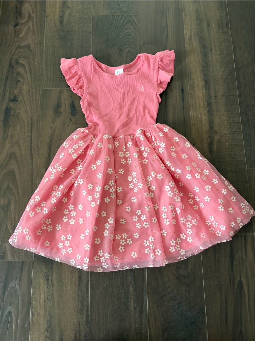 BabyGAP Pink Floral Tulle Skirt Dress